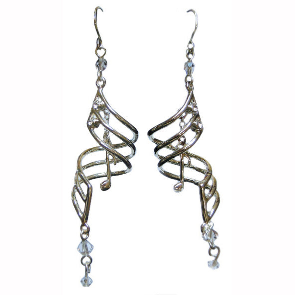 Silver-Plated Music Note Drop Earrings - Music Gifts