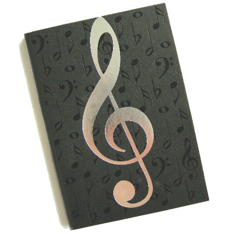 Black Notes and Silver Clef Journal - Notebook - Music Gifts