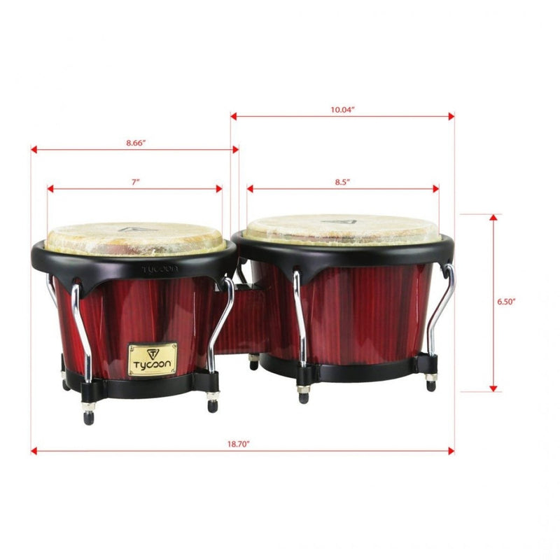 Tycoon Artist Hand Painted Red Series Bongos